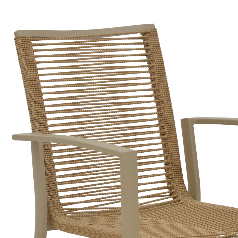 Scaun de plaja din aluminiu si tex Maron, șampanie, Maro - Natural, 57x63x83 cm - Maro