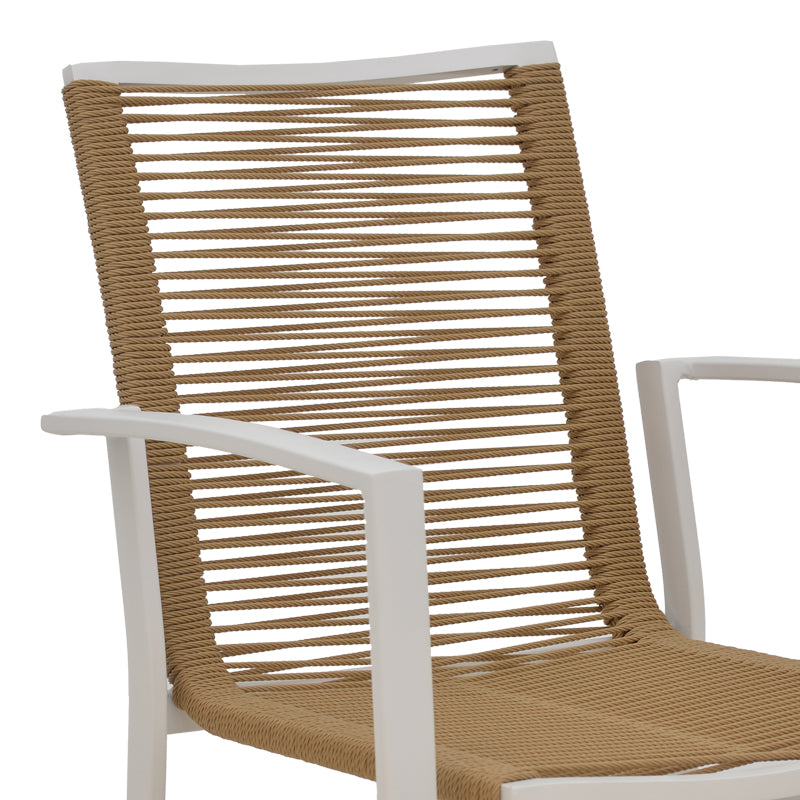 Scaun de plaja din aluminiu si tex Maron, șampanie, Maro - Natural, 57x63x83 cm - Natural