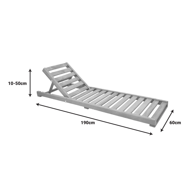 Sezlong Specta, Lemn masiv de fag, 60x190x50 cm - Natur