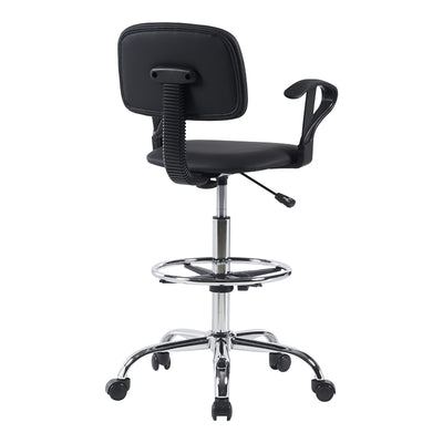 Scaun de receptie Icina I cu role, neagra, 58x54x102-123 cm, imagine suplimentara