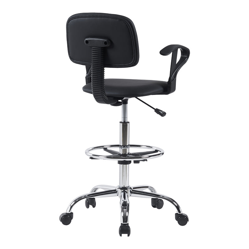 Scaun de receptie Icina I cu role, neagra, 58x54x102-123 cm, imagine suplimentara