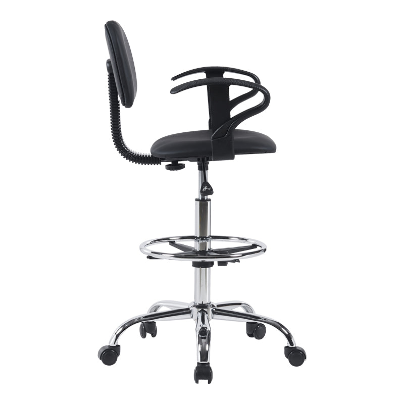 Scaun de receptie Icina I cu role, neagra, 58x54x102-123 cm, detaliu produs