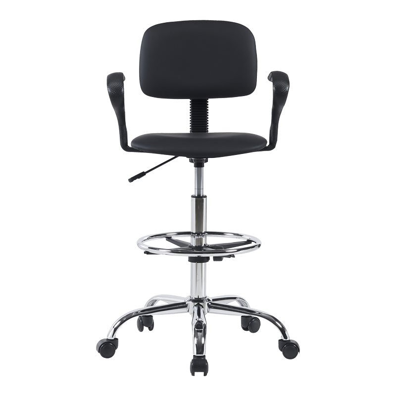 Scaun de receptie Icina I cu role, neagra, 58x54x102-123 cm, perspectiva suplimentara