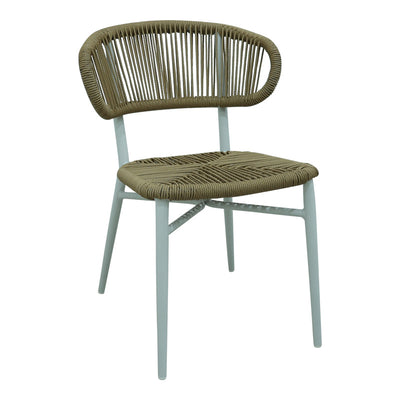 Scaun din aluminiu cu ratan Agus stivuibil Alb, 55x63x77 cm