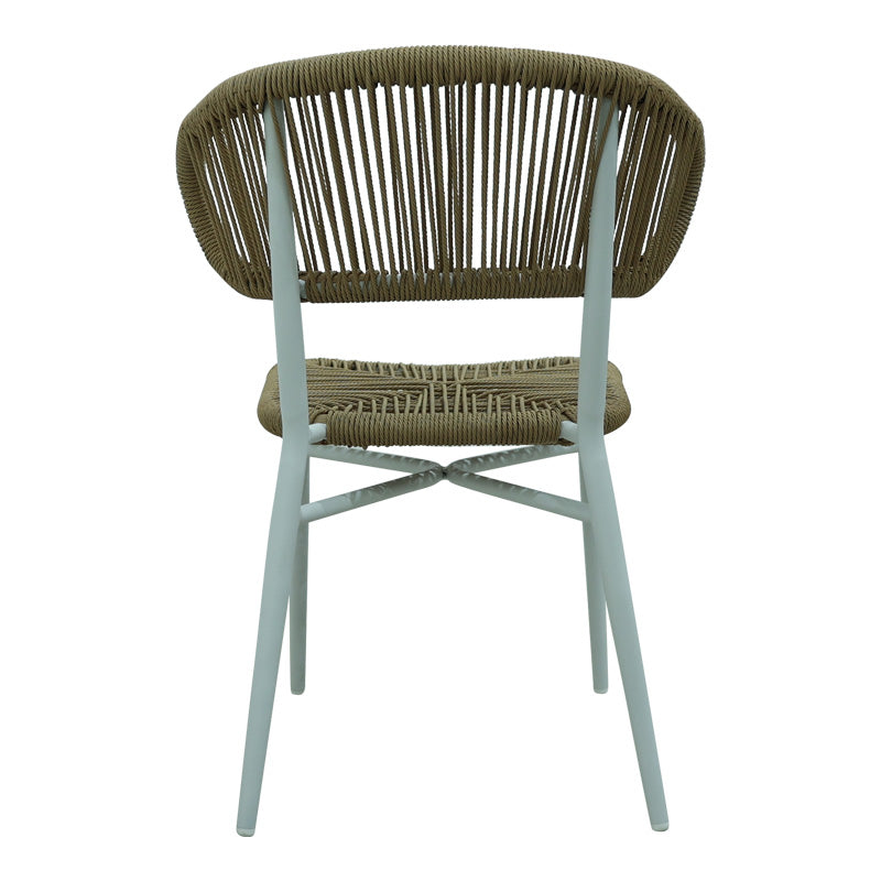 Scaun din aluminiu cu ratan Agus stivuibil, Alb, 55x63x77 cm, perspectiva suplimentara