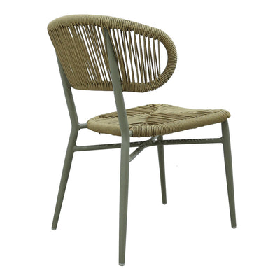 Scaun din aluminiu-pe ratan Agus stivuibil, maro, 55x63x77 cm, imagine suplimentara