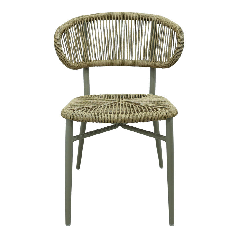 Scaun din aluminiu-pe ratan Agus stivuibil, maro, 55x63x77 cm, perspectiva suplimentara