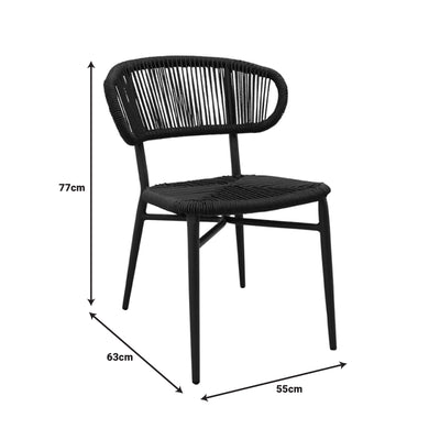 Scaun din aluminiu-pe ratan Agus stivuibil, maro, 55x63x77 cm, foto produs 8