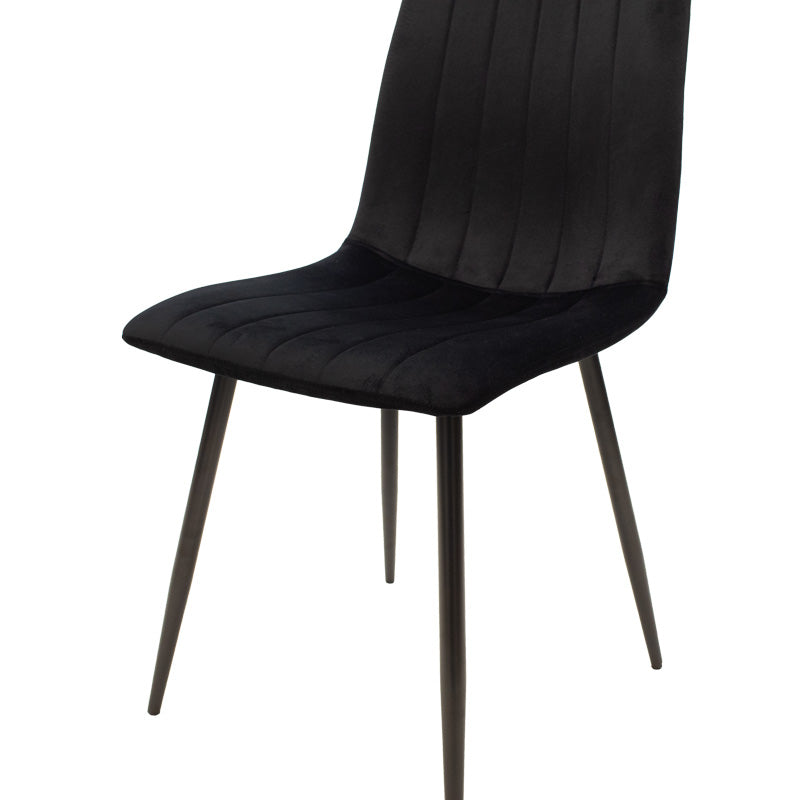 Scaun cu tapiterie din catifea galbena, Noor, Catifea și metal, 44x53x86 cm - Negru