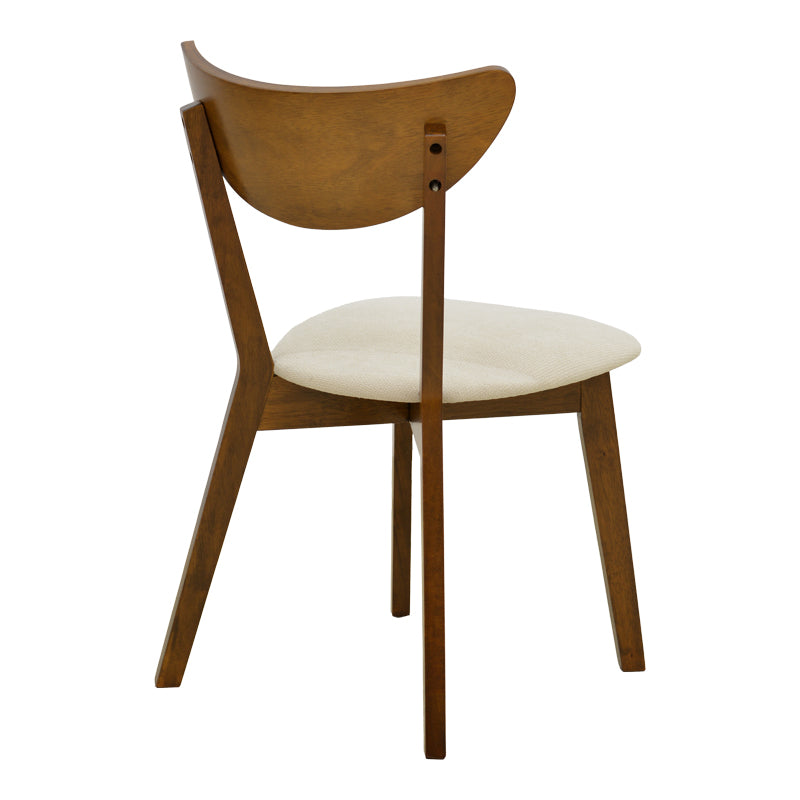 Scaun din lemn masiv Canon, cu tapițerie gri-bej, rubberwood, 43x43x79 cm - Crem