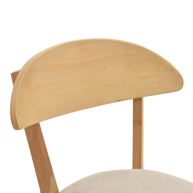 Scaun din lemn masiv Canon, cu tapițerie gri-bej, rubberwood, 43x43x79 cm