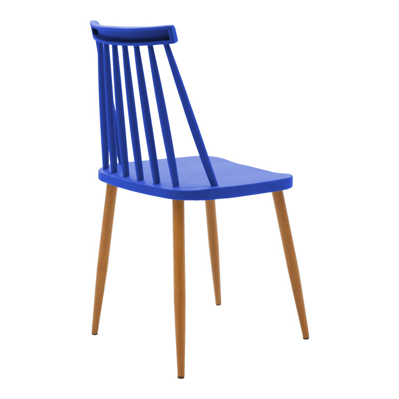 Scaun dining Aurora, Alb-Natural, polipropilena si metal, 42x50x77 cm - Blue-Natural