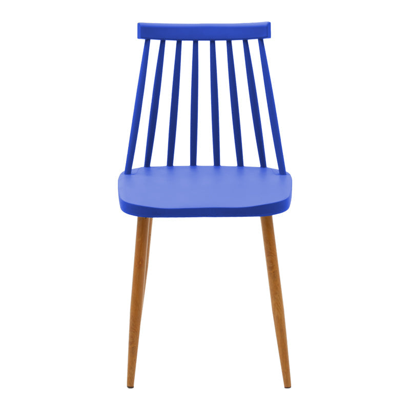 Scaun dining Aurora, Alb-Natural, polipropilena si metal, 42x50x77 cm - Blue-Natural