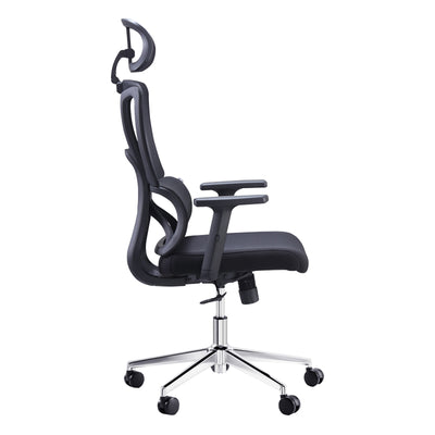 Scaun director birou Aish stofa plasa, neagra, 64x66x130 cm, detaliu produs
