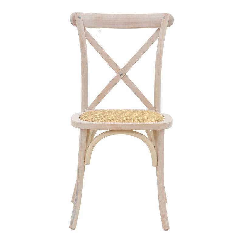 Scaun Dylon, Alb - Natural, 48x52x89 cm - Alb