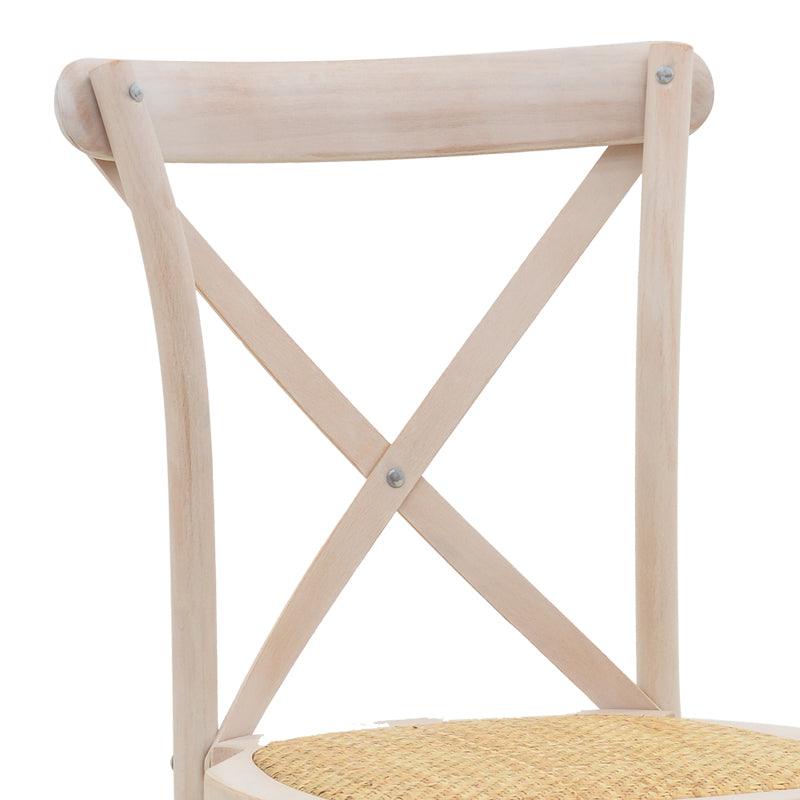 Scaun Dylon, Alb - Natural, 48x52x89 cm - Alb