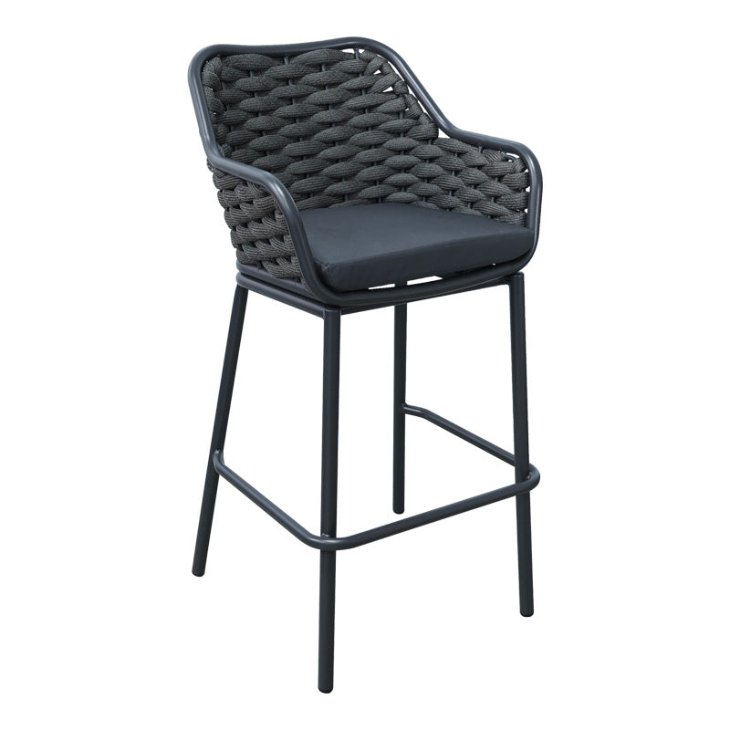 Scaun e bar Zuki, Alb, 55x54x109 cm - Gri