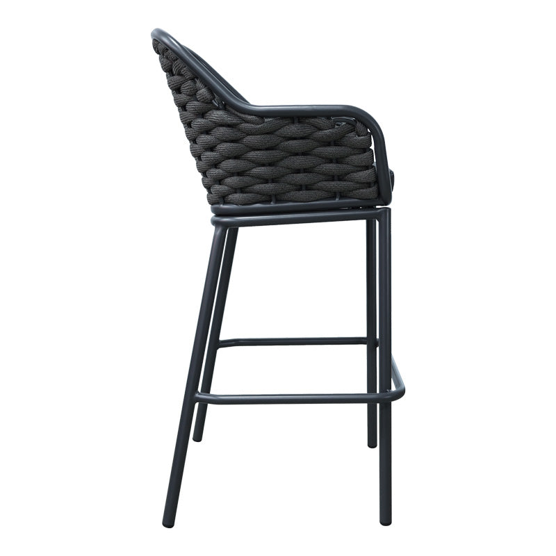 Scaun e bar Zuki, Alb, 55x54x109 cm - Gri