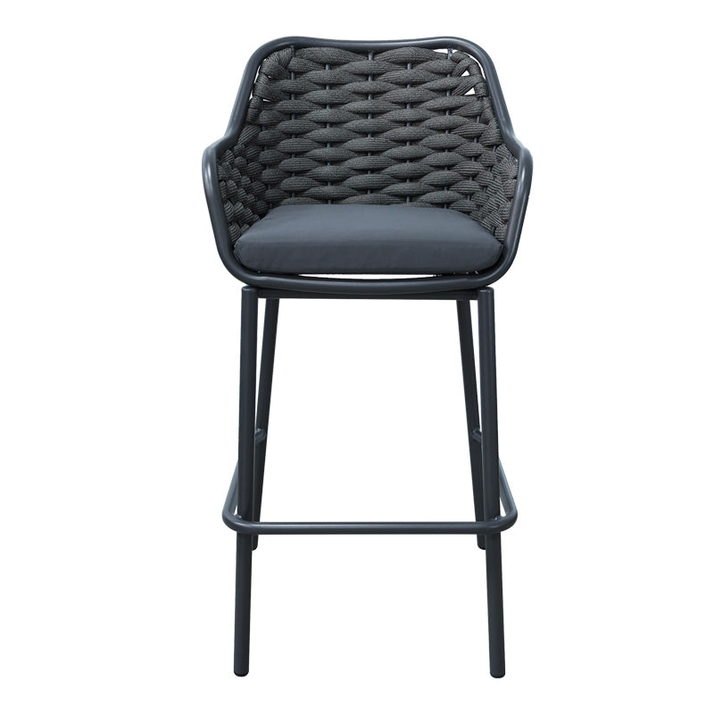 Scaun e bar Zuki, Alb, 55x54x109 cm - Gri