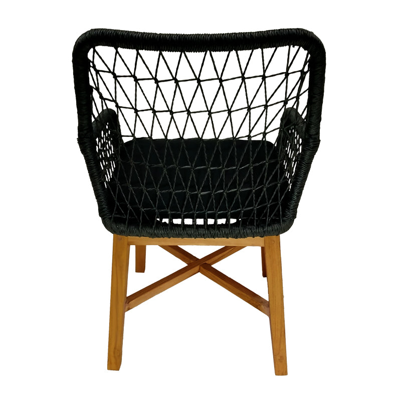 Scaun Elaiza lemn de tec si sfoara sintetica Natural cu perna, 58x60x90 cm