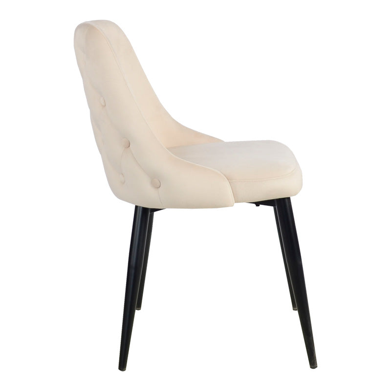 Scaun Zedna, Catifea, galbena, 51x58x84 cm - Bej