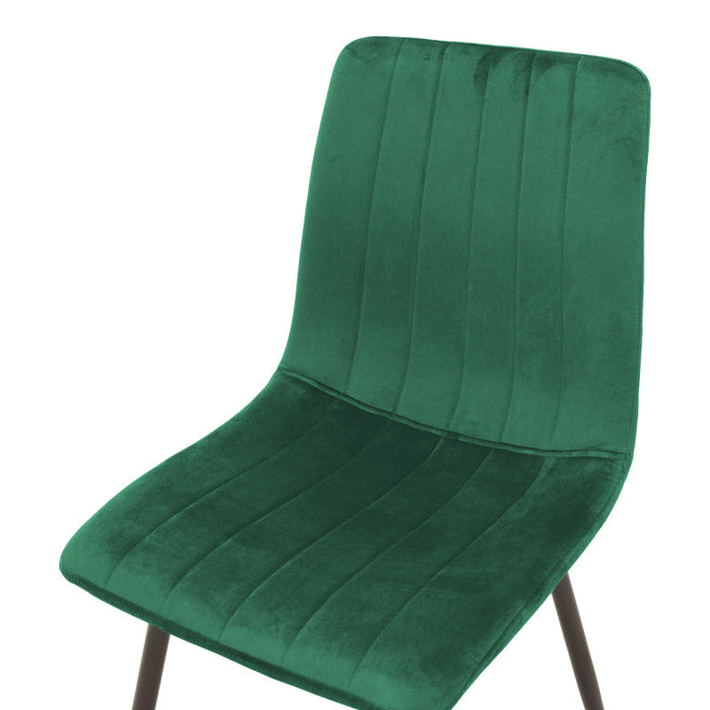 Scaun cu tapiterie din catifea galbena, Noor, Catifea și metal, 44x53x86 cm - Verde