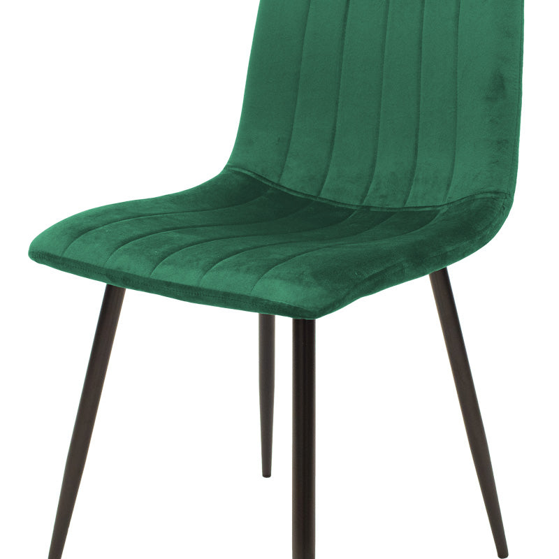 Scaun cu tapiterie din catifea galbena, Noor, Catifea și metal, 44x53x86 cm - Verde
