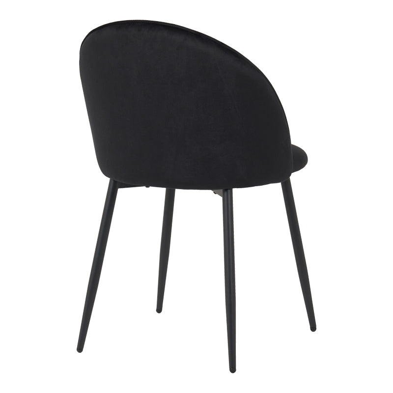 Scaun elegant din catifea pentru birou Perch, Metal, Negru, 50x43x82 cm