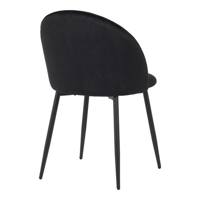Scaun elegant din catifea pentru birou Perch, Metal, Negru, 50x43x82 cm, imagine suplimentara