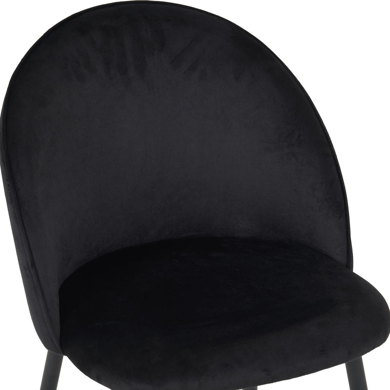 Scaun elegant din catifea pentru birou Perch, Metal, Negru, 50x43x82 cm