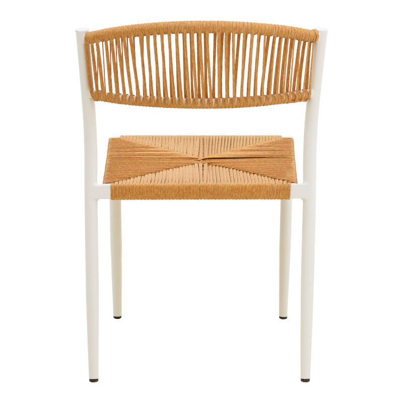 Scaun exterior Cura, aluminiu si ratan, 50x58x78 cm - Alb
