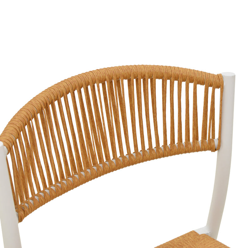 Scaun exterior Cura, aluminiu si ratan, 50x58x78 cm - Alb
