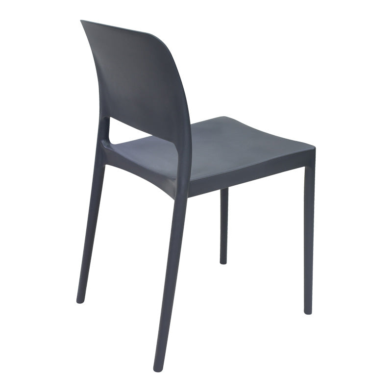 Scaun Fenxy, polipropilena, Alb - Negru, 38x42x77 cm - Negru