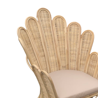 Scaun Exterior Fragia cu perna bej-ratan, Natural, 103x90x120 cm, detaliu produs