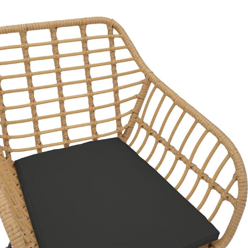 Scaun exterior Naoki, Negru, 55x58x79 cm, detaliu produs