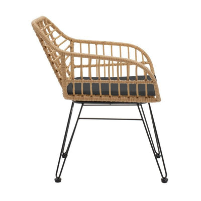 Scaun exterior Naoki, Negru, 55x58x79 cm, perspectiva suplimentara