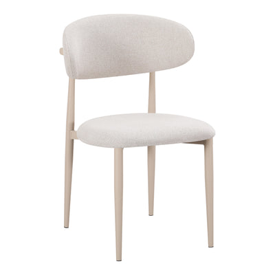 Scaun Folegio, Stofa, Bej, picioare metalice crem, 49x55x80 cm