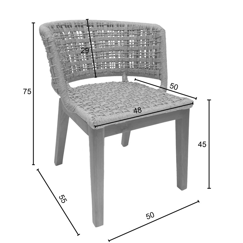 Scaun fotoliu de gradina Milou Boho, Natural, 59x65x73 cm
