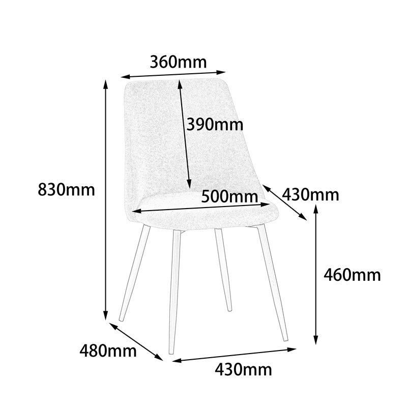 Scaun Giselle, negru, 43x48x82 cm