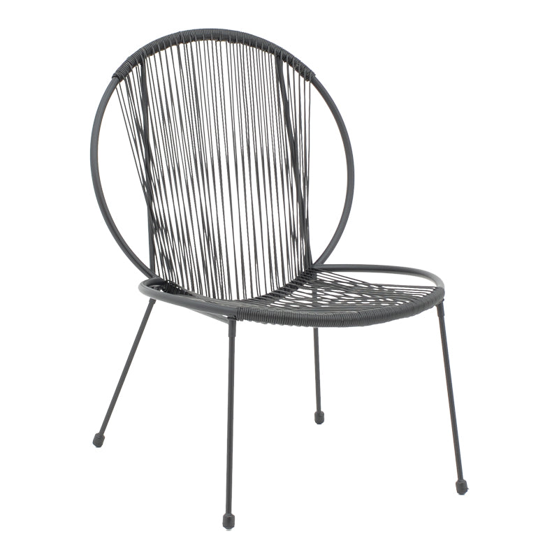 Scaun gradina Dapper negru metal-pe negru 64x74x76 cm