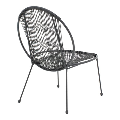Scaun gradina Dapper negru metal-pe negru, 64x74x76 cm, imagine suplimentara