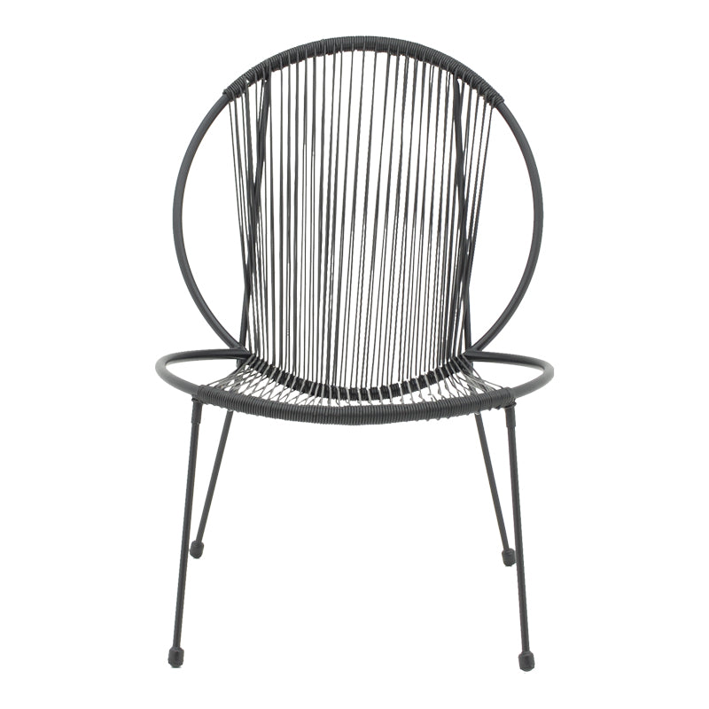 Scaun gradina Dapper negru metal-pe negru, 64x74x76 cm, perspectiva suplimentara