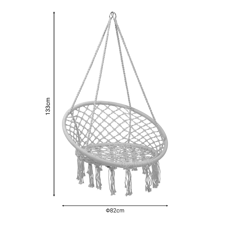 Scaun hamac Eventful rope, bej, 82x82x133 cm