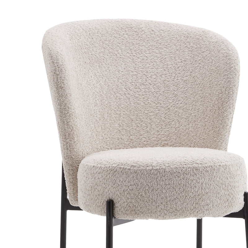 Scaun Houlian tesatura, Crem, 46x66x89 cm, imagine suplimentara
