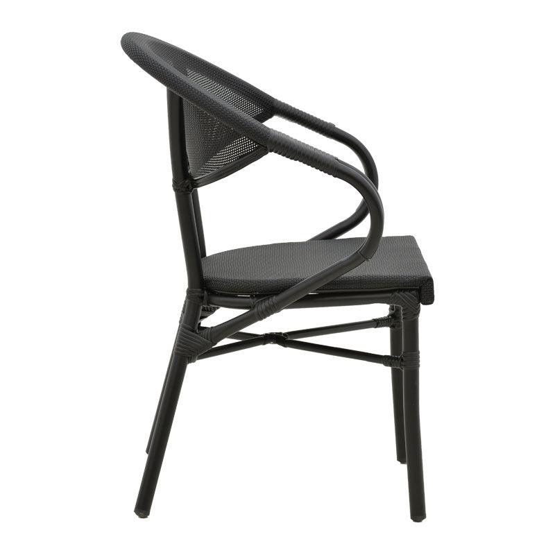 Scaun de gradina Isaia Gri - Negru 57x57x83 cm - Negru