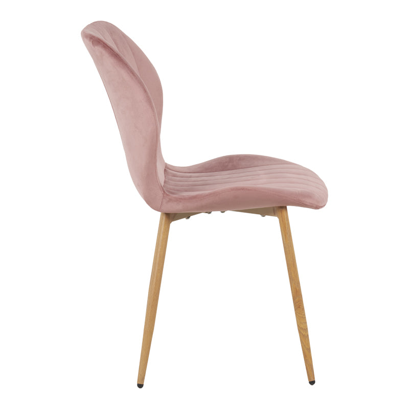 Scaun Jelour, Catifea, Picioare Metalice, Roz, 46x60x84 cm