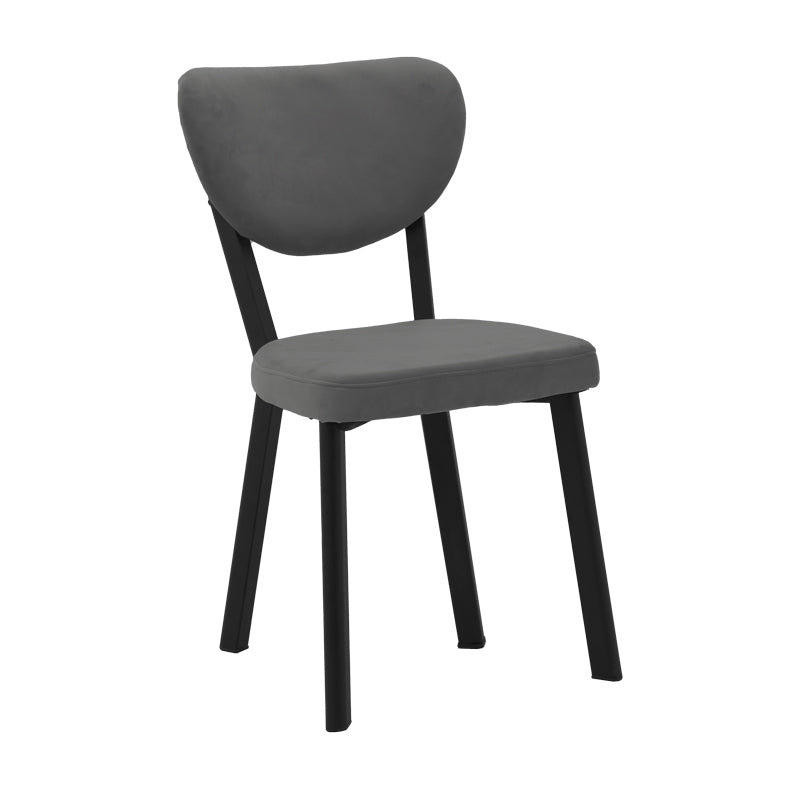 Scaun Joley Gri inchis catifea-negru metal, 45x39x86 cm