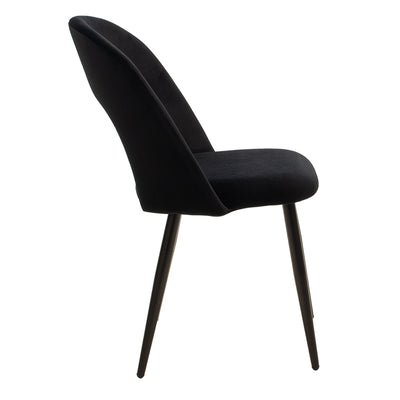 Scaun Jonah cu tapiterie de catifea, Catifea, Picioare, negre, 45x45x85 cm, detaliu produs