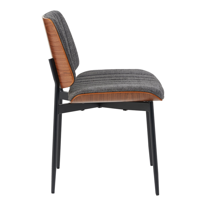 Scaun Kathy, Lemn de Nuc, Gri, 51x58x81 cm