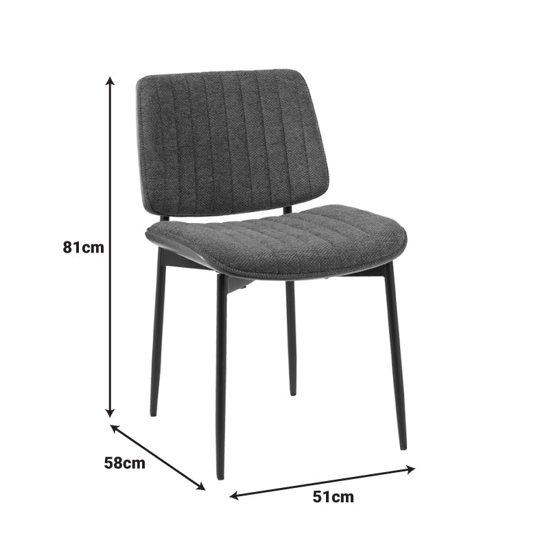 Scaun Kathy, Lemn de Nuc, Gri, 51x58x81 cm